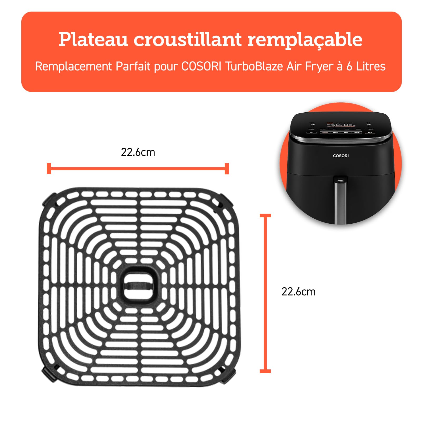 Image secondaire de Accessoire Antiadhésif pour Friteuse à Air COSORI Turbo Blaze