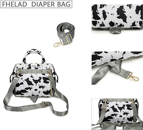 Miniatura 2 de Pequeña bolsa de pañales,Bolsa de pañales para niños pequeños,Mini Tote para ir de compras y caminar,Mochila compacta para viajes, Vaca1, Classic