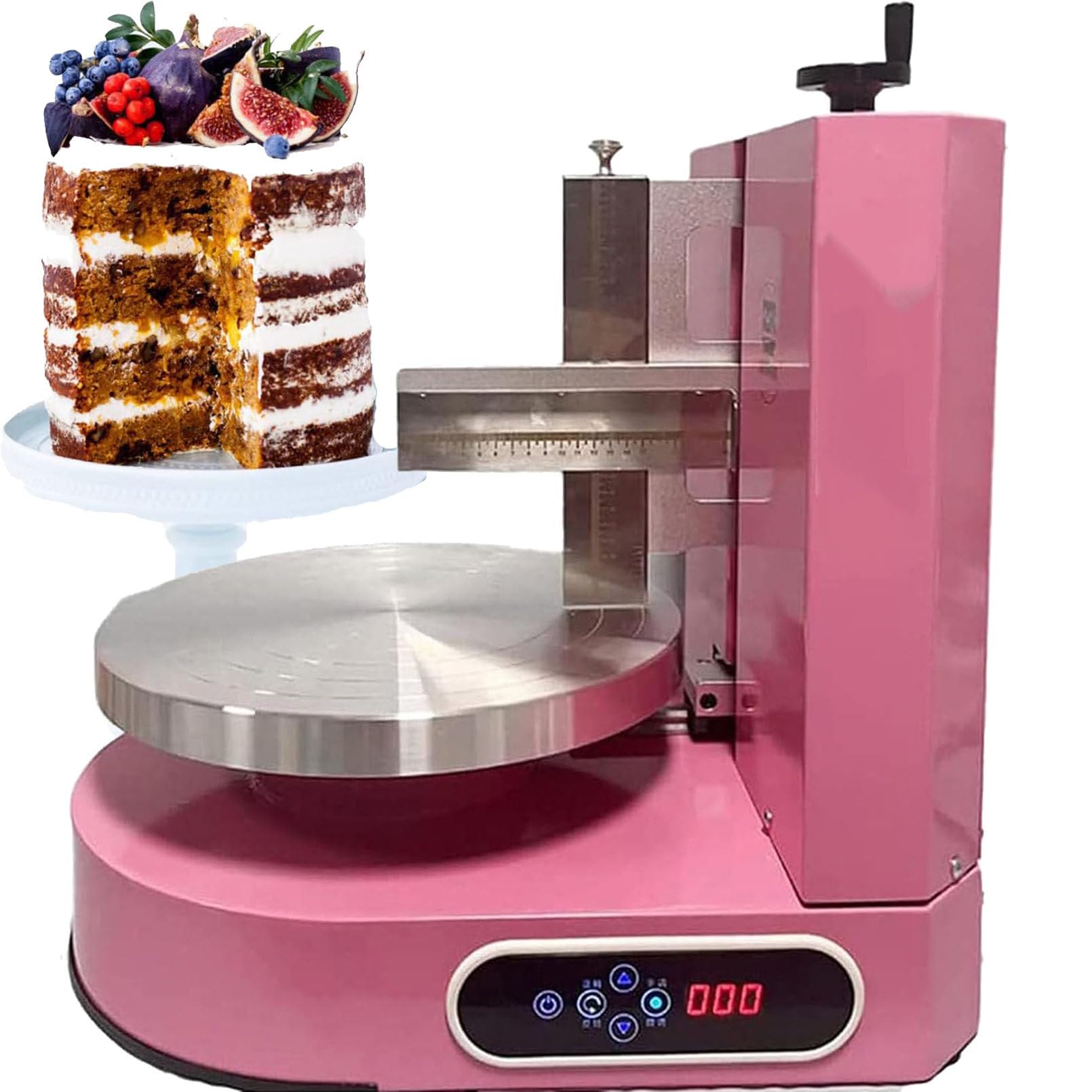 Machine De RevêTement De GâTeau De DéCoration Automatique, Machine De RevêTement De GâTeau Automatique, Plus Lisse De DéCoration De GâTeau Rotative De 200 W,Pink