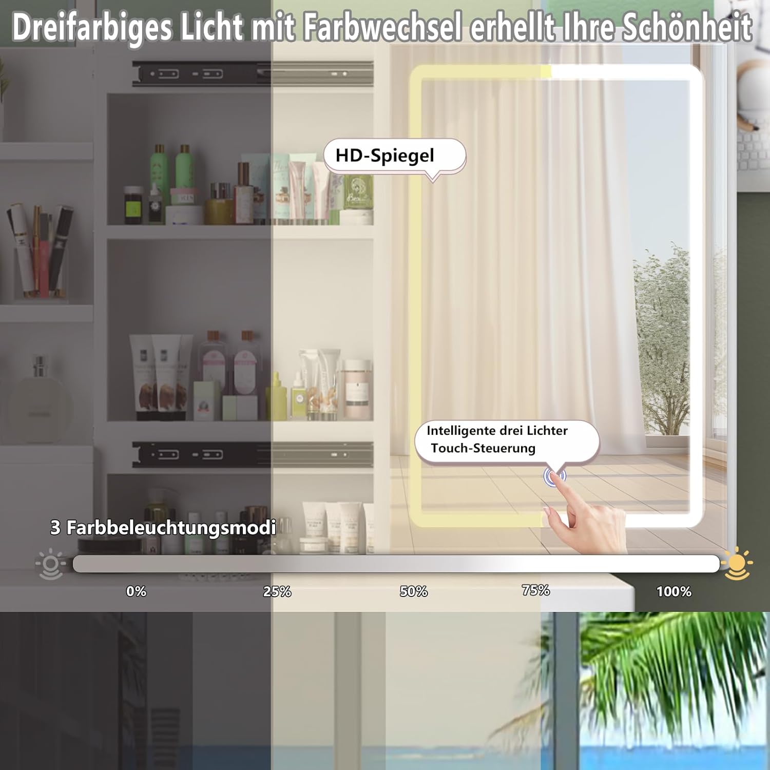 Freeboss T68 LED Mirror Color Temperature Modes