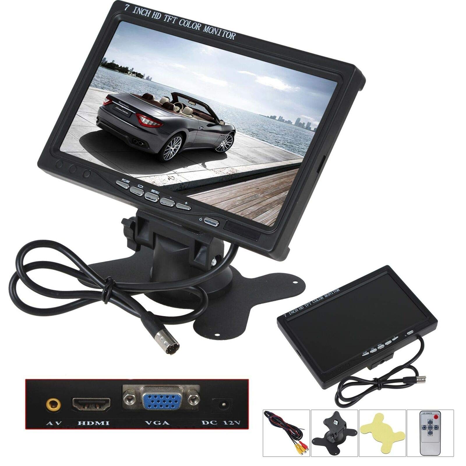 Monitor LCD 7.0 Pollici Hdmi 1024x600 Con Telecomando Per Auto VideosorveglianzA