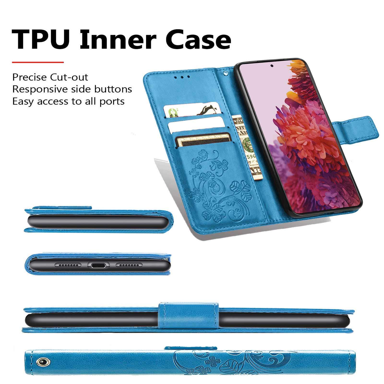 GOKEN Cover A Portafoglio Per ZTE Blade A72 4G / V40 Vita – Custodia Flip In Pelle PU Con Supporto, Slot Carte E Chiusura Magnetica (Blu)