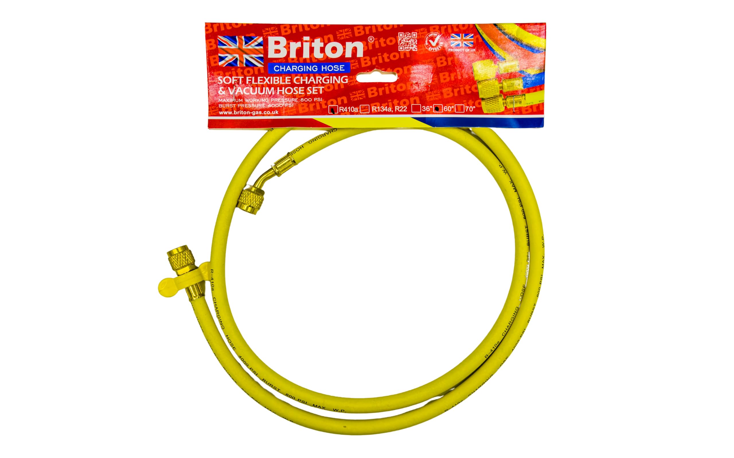Briton Single Charging Hose For R410a Refrigerant Gas - Soft Flexible Charging & Vaccum Hose