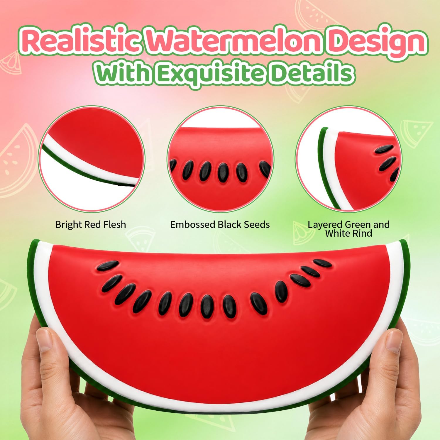 Watermelon Jumbo Squishy Toy, GiantSqueeze Rising Stress Ball, Realistic Fruit Fidget for Adults image 3