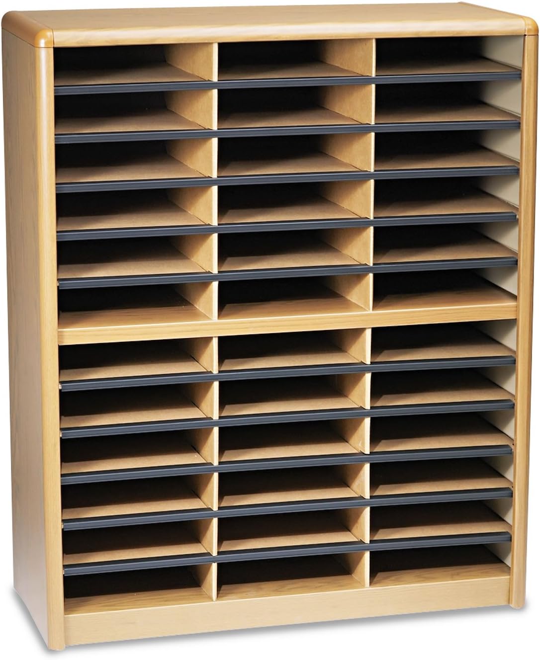 Safco Products 7121MO Value Sorter Literature Organizer, 36 Compartment, Medium Oak