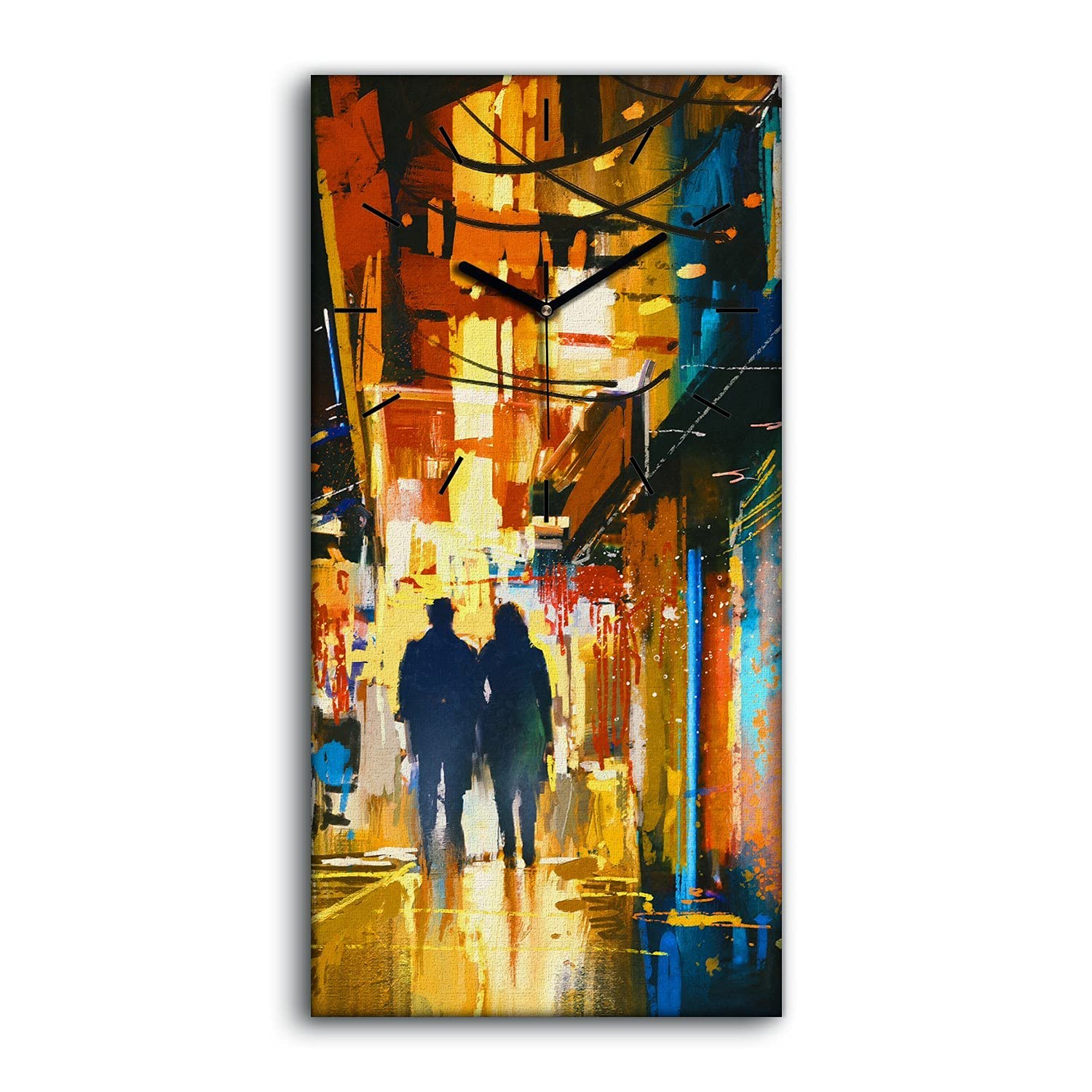 Horloge sur Toile silencieuse Coloray 30x60cm tableau moderne sans tic-tac