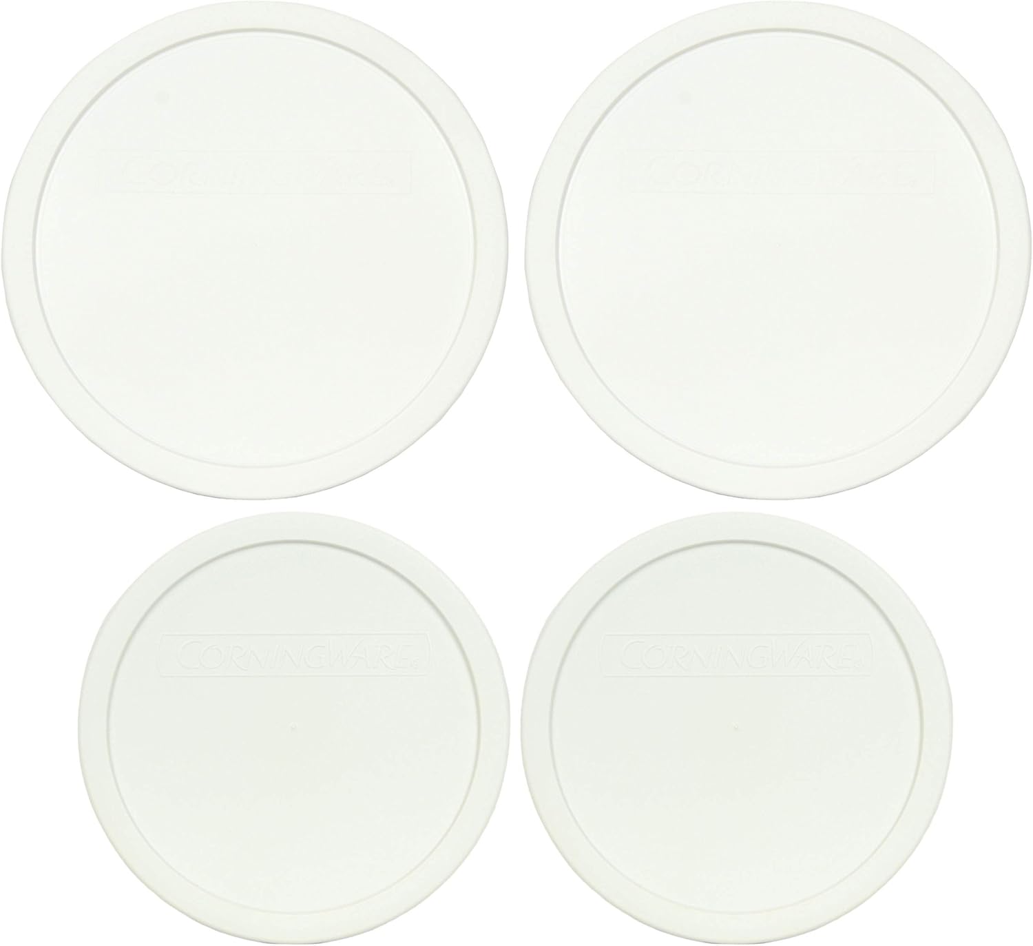 CorningWare (2) FS-1-PC 2.5qt & (2) F-5-PC 1.5qt French White Lids