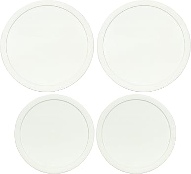 CorningWare 2 FS-1-PC 2.5qt & 2 F-5-PC 1.5qt French White Lids | BPA-Free Plastic | Top-Rack Dishwasher Safe | Refrigerator Compatible | Secure Snap Fit | Stain Resistant Finish