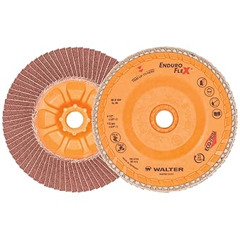 Walter 06B458 4-1/2x5/8-11 Enduro-Flex Spin-On Flap Discs with Eco-Trim Backing 80 Grit Type 27S, 10 Pack