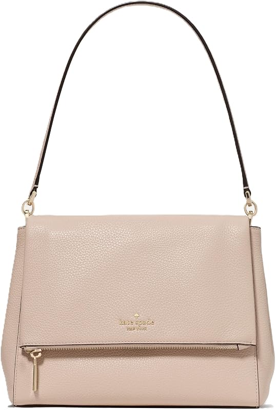 kate spade new york Bolso de hombro mediano con solapa Leila de piel granulada para mujer