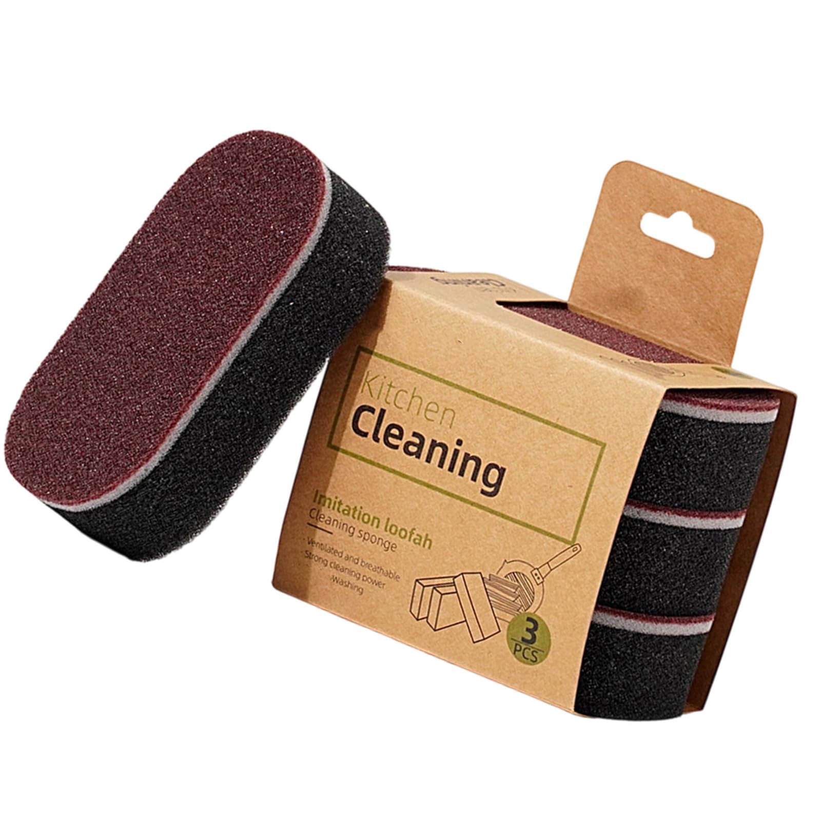 Emery Sponge Scrubbing Brush Sanding Sponge Cleaners for Hard Stain on Ceramics Glass and Kitchen Cookwear Crowded Cleaning Spongiform