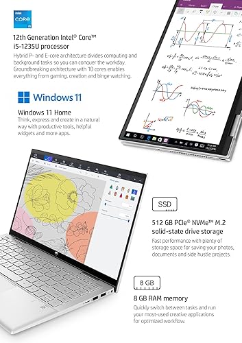 Miniatura 2 de HP Portátil FHD Pavilion x360 de 14 pulgadas con pantalla táctil 2 en 1, Intel Core i5-1235U de 12 generación, gráficos Intel Iris Xe, 8 GB de RAM,