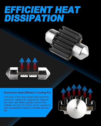 Miniatura 3 de Yorkim - Bombillas LED súper brillantes de 1.22 pulgadas para techo del interior del auto, circuito CANBUS 6-SMD 5730 sin errores, bombilla LED 31