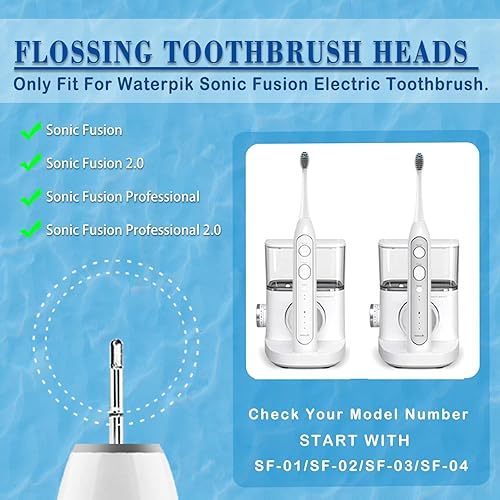 Miniatura 2 de Cabezales de repuesto para cepillos de dientes compatibles con Waterpik Sonic Fusion SF01 SF02Sonic Fusion 2.0 SF03 SF04, 6 cabezales de repuesto