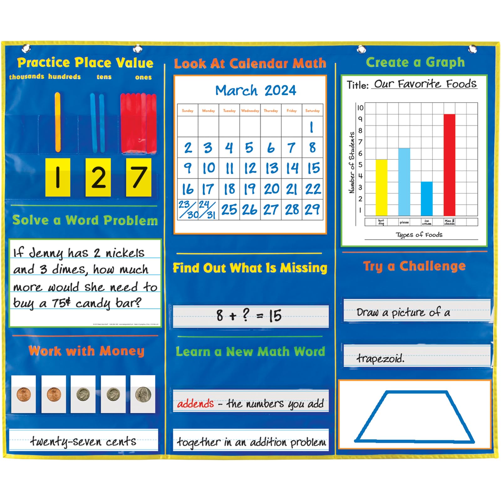 Really Good Stuff Daily Math Pocket Chart