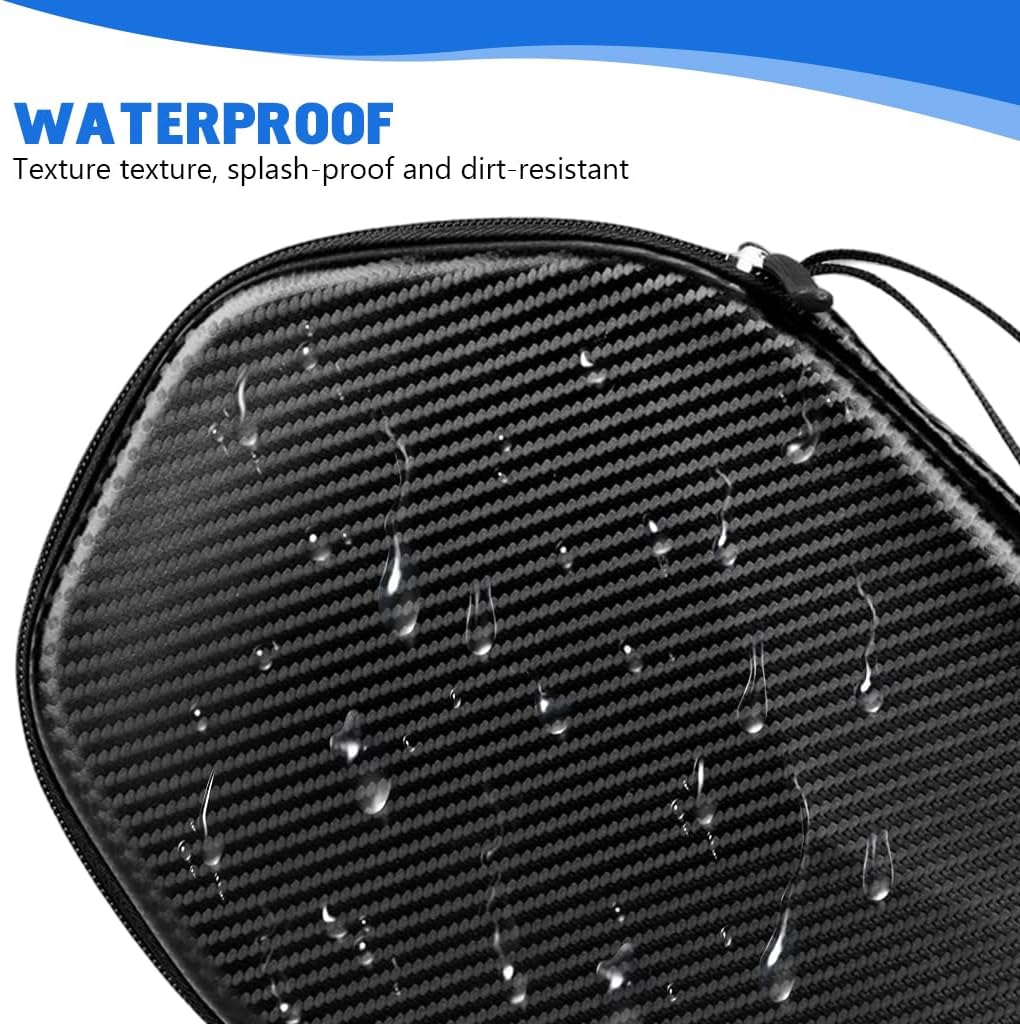 Proberos® Table Tennis Paddle Case, Ping Pong Racket Storage Case, Waterproof Thicken EVA Hard Shell Carbon Fiber Pattern Protective Storage Bag, Built in Mesh Ping Pong Ball Pocket