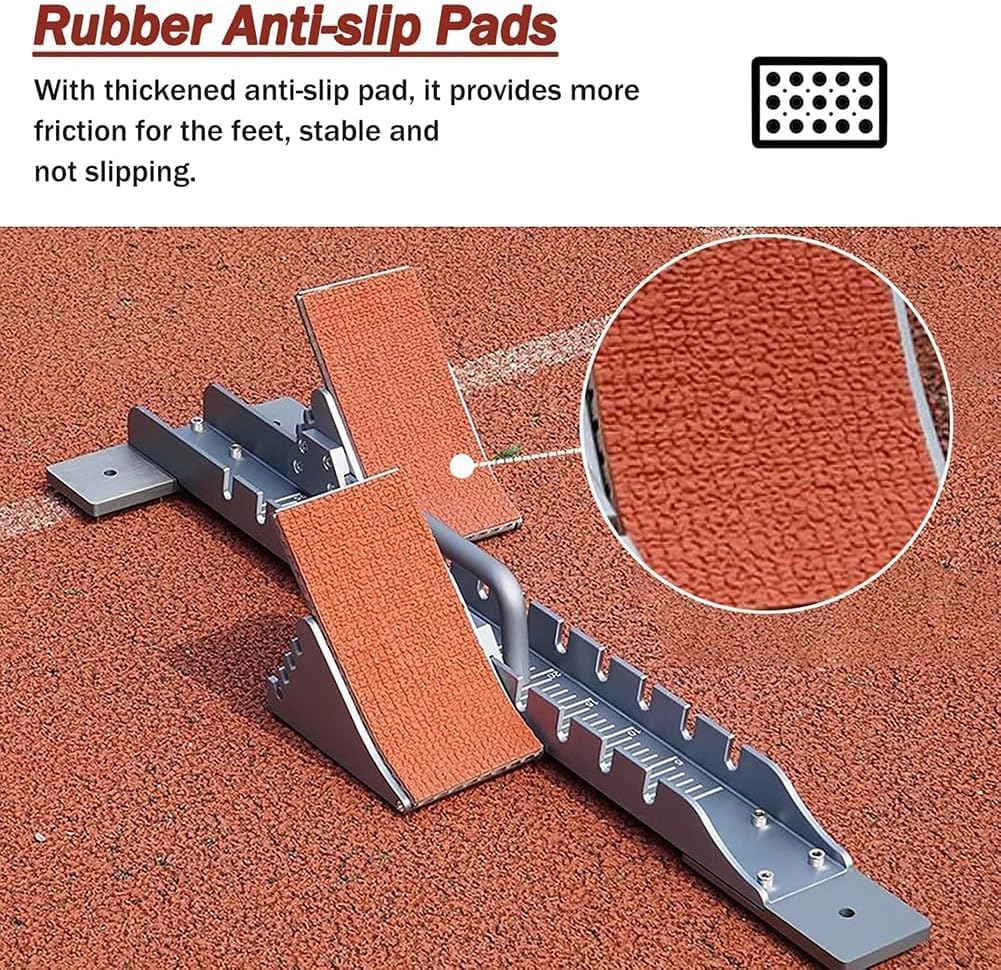 Track and Field Starting Block, Lightweight Multi Function Starting Blocks, 4 Adjustable Pedal Angle Sprinter Starting Block