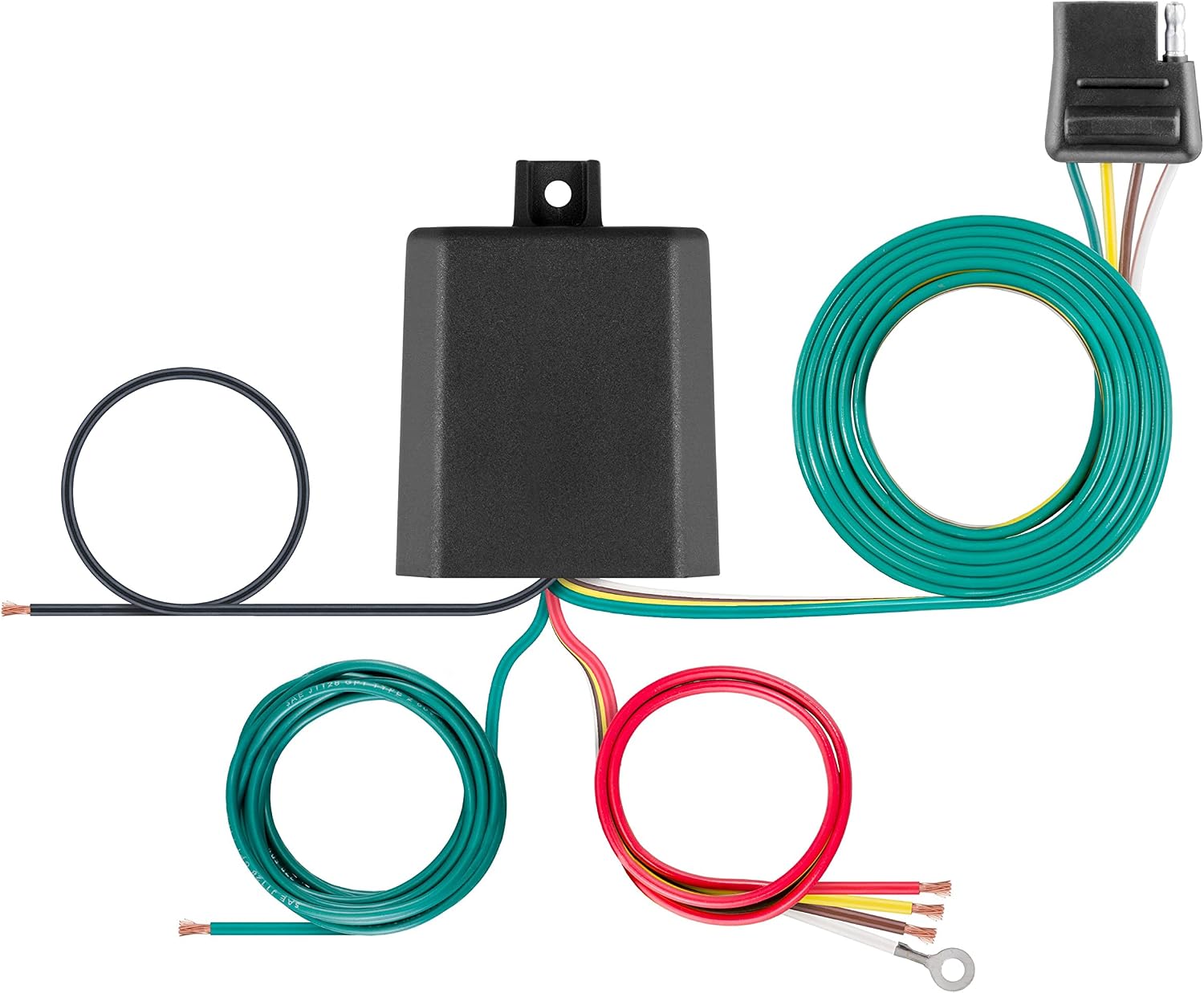 CURT 56497 Weather-Resistant Powered 3-to-2-Wire Splice-in Trailer Tail Light Converters, 4-Pin Wiring Harness, 30-Pack