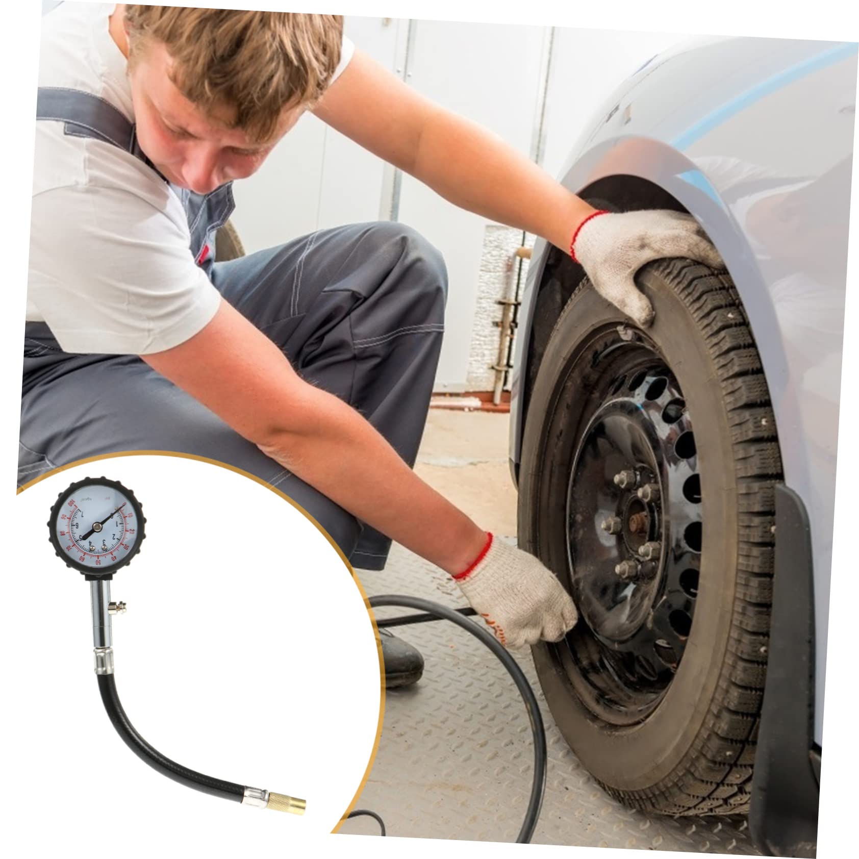 3pezzi Manometro Digitale Per Pressione Pneumatici Auto Con Tubo Flessibile Strumento Compatto e Resistente Per Misurazione Precisa Della Pressione Dei Pneumatici Facile Da Usare e