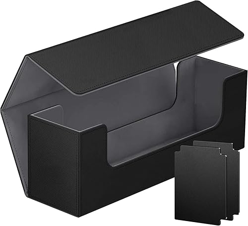 Funda para cartas intercambiables, de cuero, cierre magnético, caja de almacenamiento para tarjetas de comandante, con capacidad para más de 600