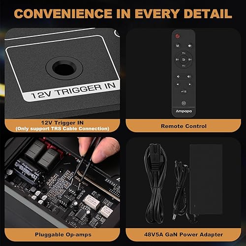 Miniatura 7 de Amplificador Bluetooth de 2 canales amplificador estéreo HiFi 300W x2 con BT 5.2  HPF  Medidor digital VU  Pre-salida SUB  Entrada equilibrada TRS