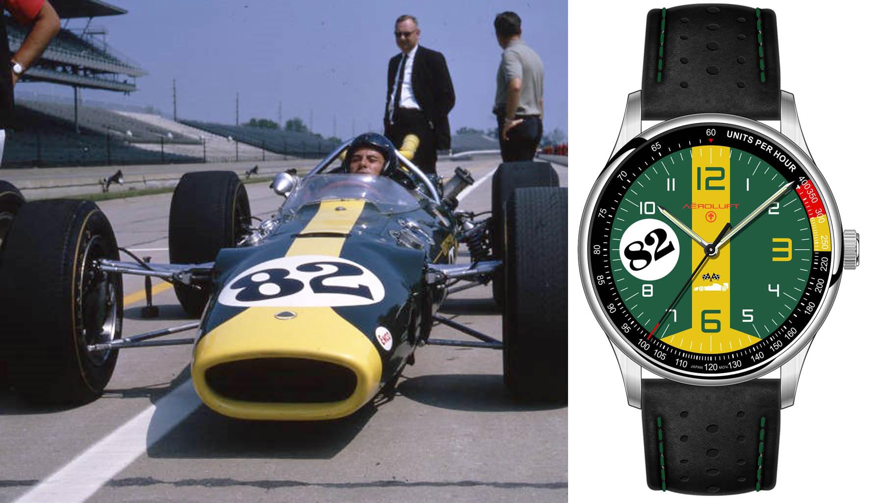 Kierowca wyścigowy Oglądaj Motorsport Typ 2 Jim Clark Indy-500 1965