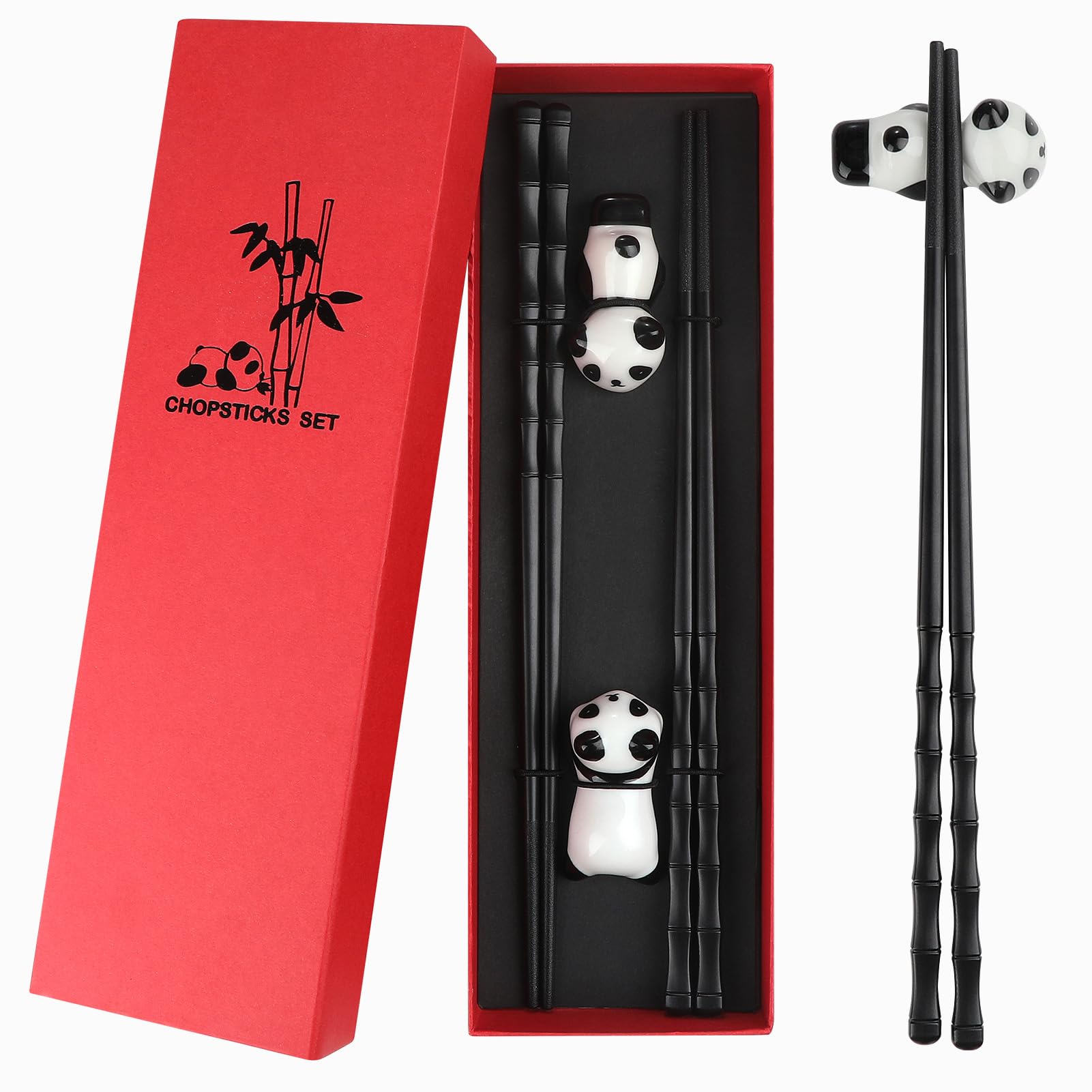 Set Di 10 Paia Di Bacchette In Fibra Di Vetro | Colore Nero E Oro, Lavabili In Lavastoviglie, Design Antiscivolo, 24 Cm, Perfette Per Sushi, Riso E Noodles