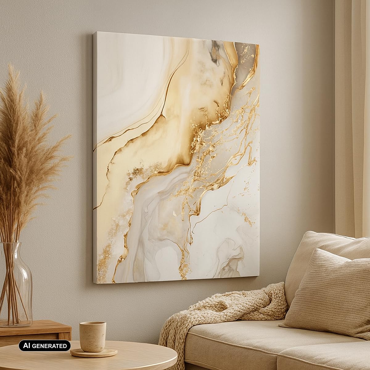 Cuadro sobre Lienzo 50x70 cm Moderno Vertical Abstracto Pastel - 5730