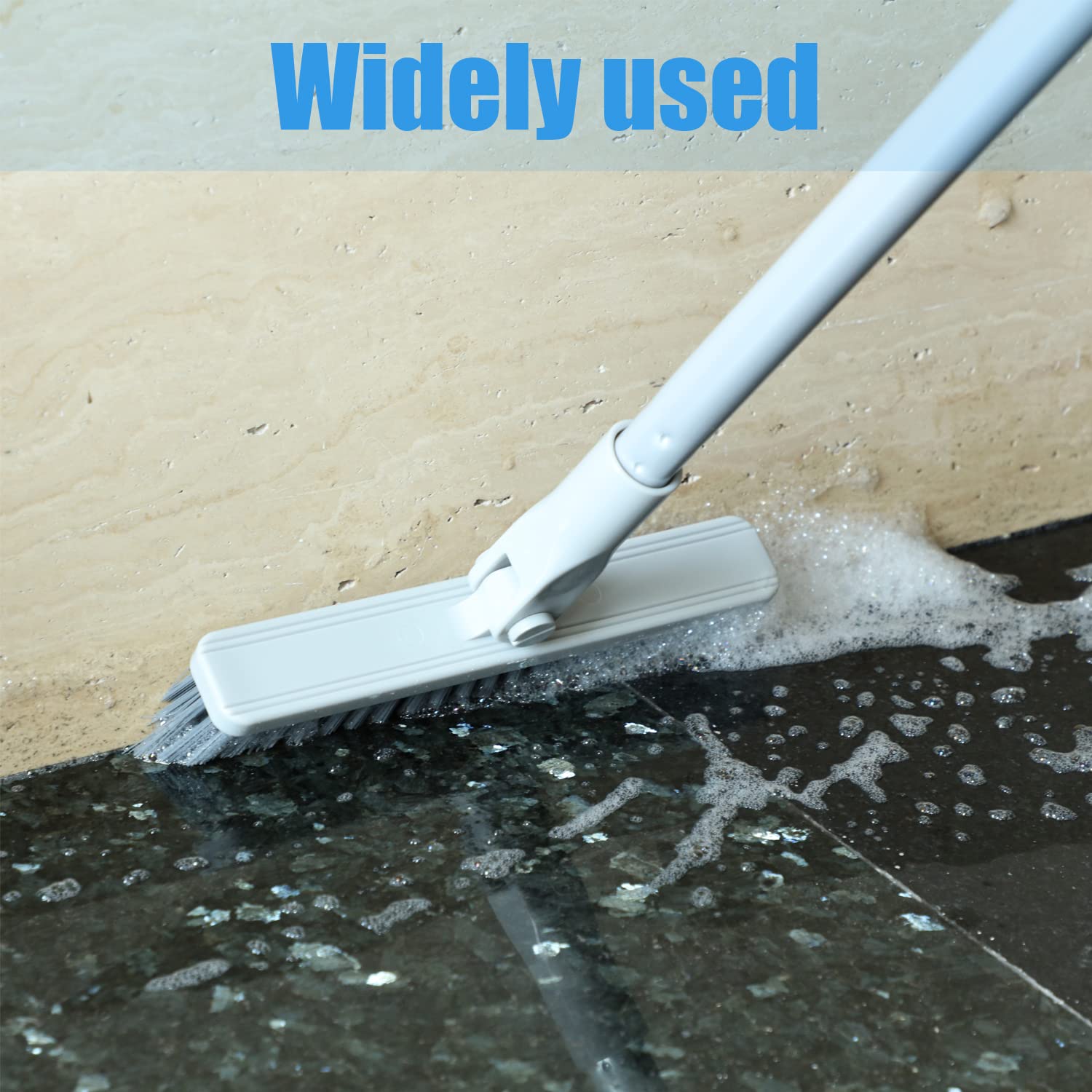 Bursh de lechada con Mango Largo – Cepillo Giratorio de Limpieza de Ducha para Suelos de Azulejos, Cepillo de cerdas rígidas, Herramienta de Limpieza de Suelos para baño, zócalos y Esquinas