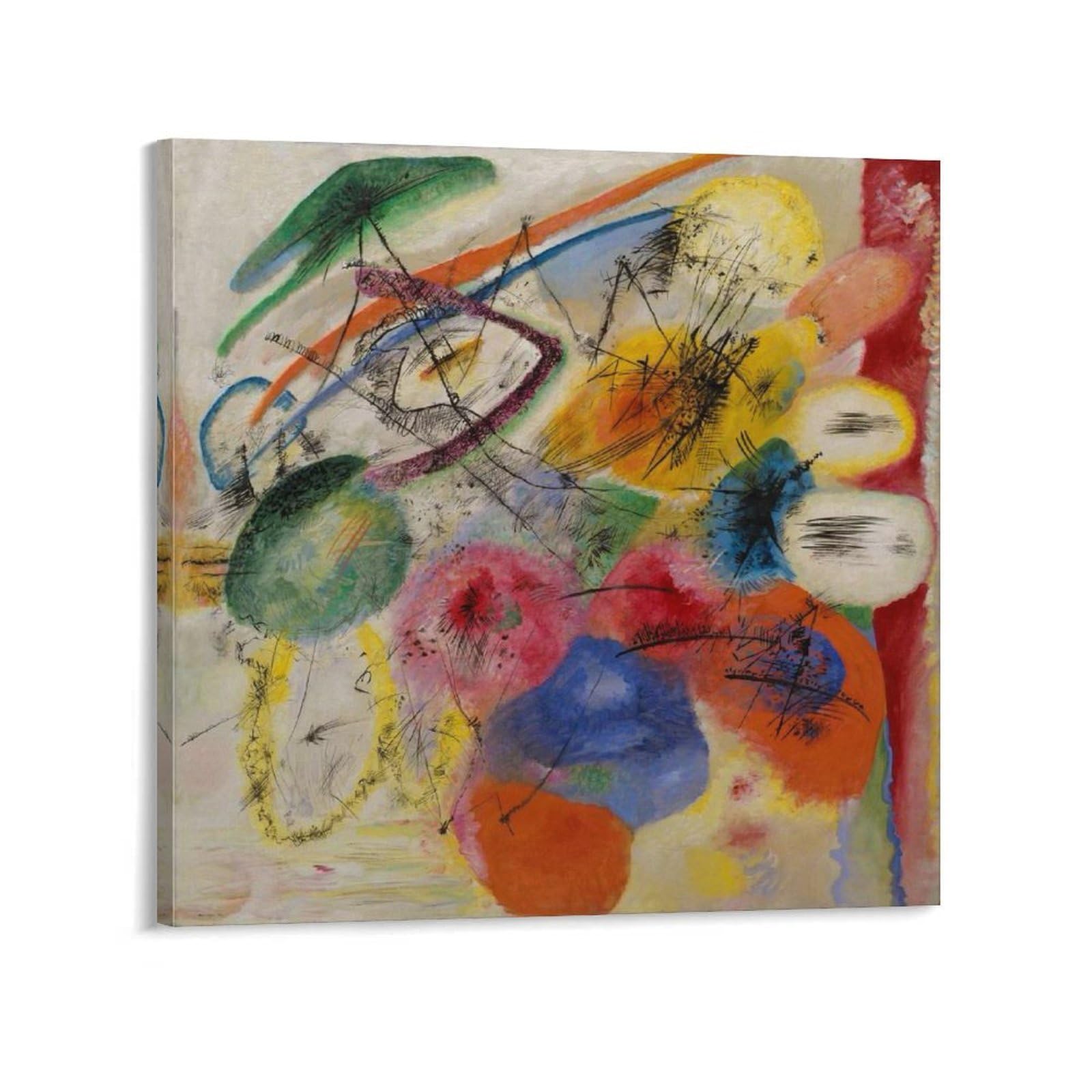 Peinture sur toile Kandinsky Black Lines I pour habiller un mur vide moderne 50x50 - 6