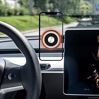 Phone Mount for Tesla, Hidden Phone Holder for Tesla Compatible with MagSafe Foldable Phone Stand Magnetic Phone Holder Car Accessory for Tesla Model 3, Tesla Model Y