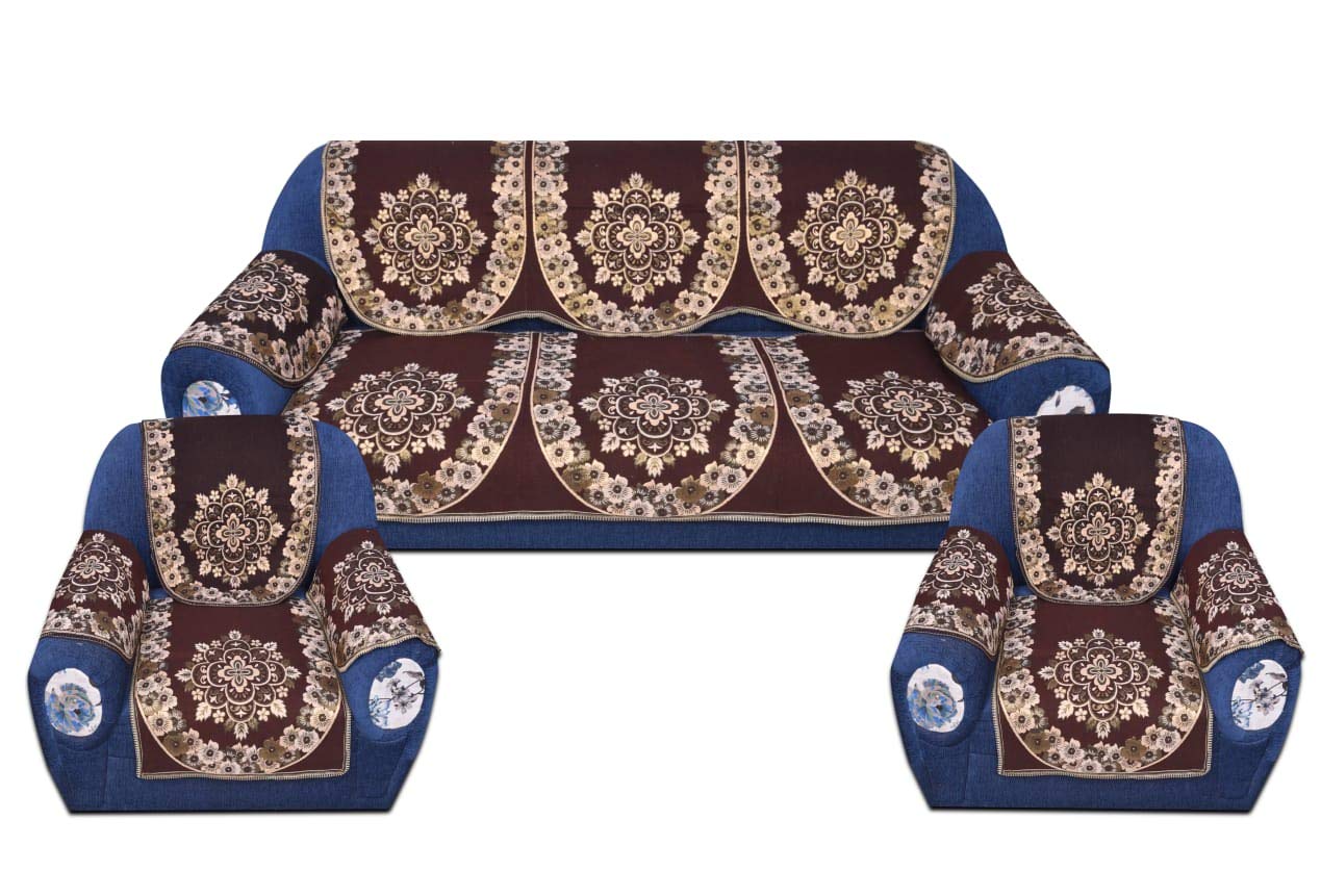 AK DECOR STORECombo Set Includes 5 Seater Cotton Sofa Cover with 6 pcs Arm Covers,Multicolor