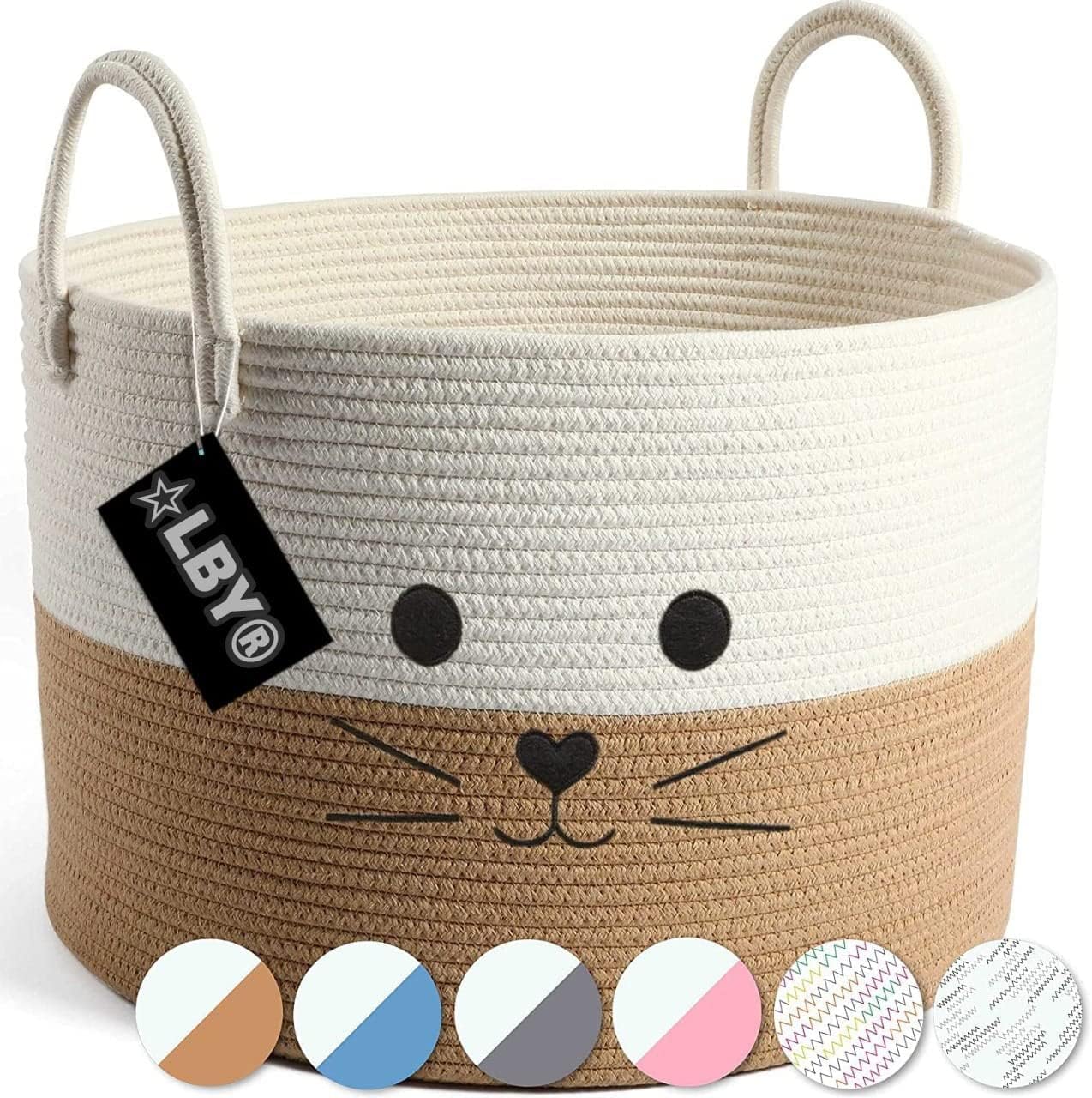 Aliza Woven Cotton Rope Storage Basket, Laundry Basket Organizer for Toys, Blanket, Clothes, Towels, Gifts | Pet Gift Basket for Cat, Dog (10 X 8 INCH)-picture-23