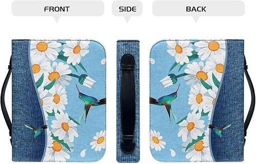 Miniatura 3 de Funda de cuero para la Biblia para mujeres y hombres con cremallera con asa y bolsa de mano para las Escrituras