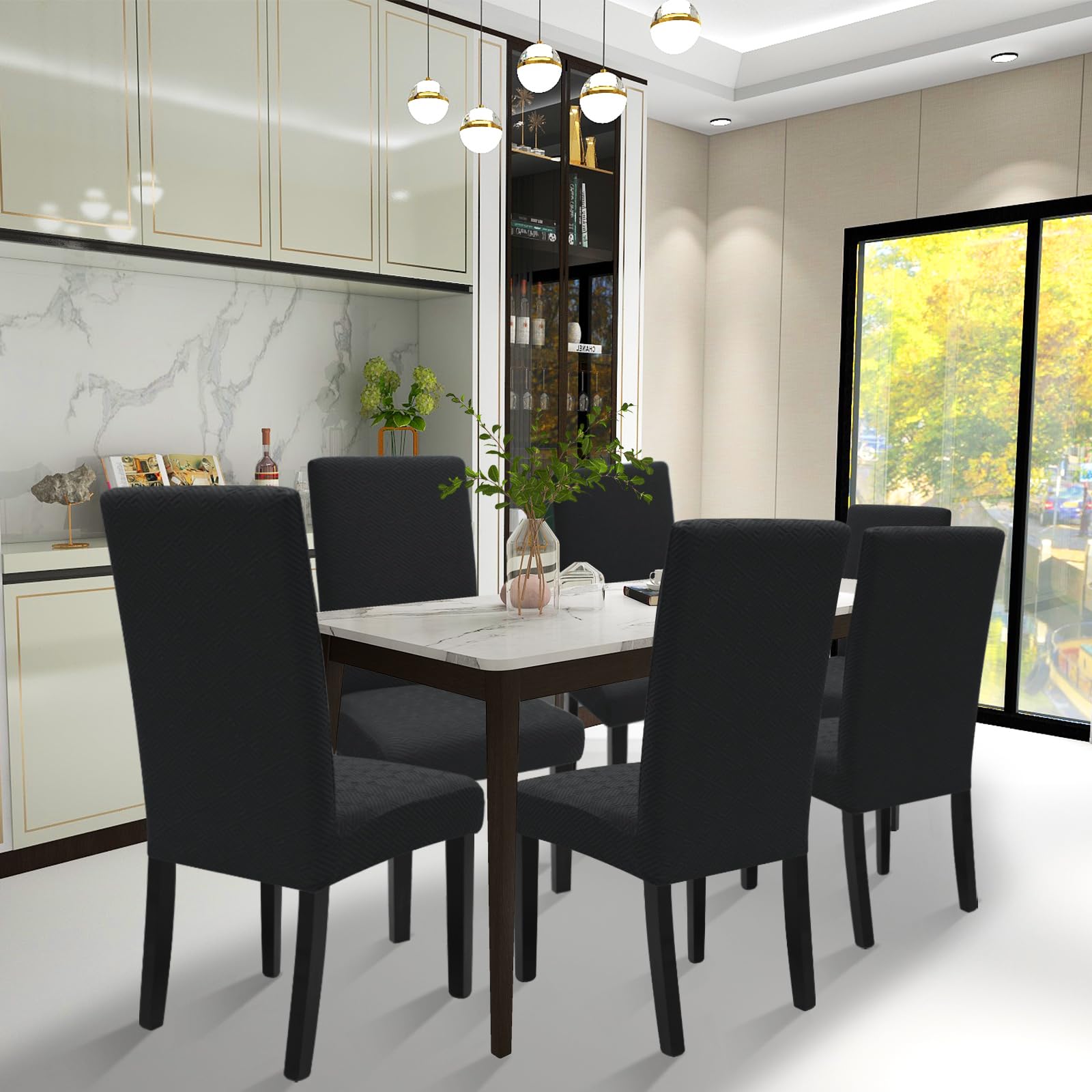 XINEAGE 2 Packs Newest Pattern Dining Chair Slipcover Parsons Chair Furniture Protector Stretch Chair Covers for Dining Room Restaurant - Image 2