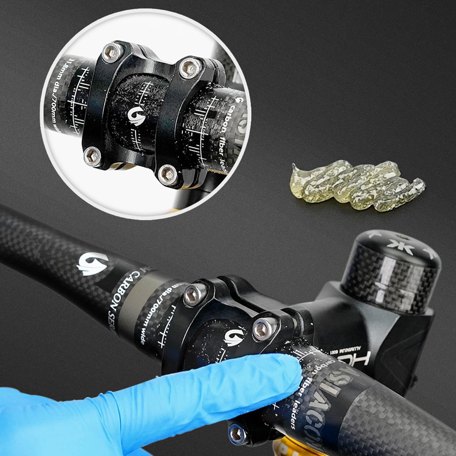 Pasta di carbonio - Agente antiscivolo in fibra di carbonio | Grasso ad attrito aumentato efficace | Pasta per attrito al carbonio | Grasso al carbonio per sedili di biciclette da mountain