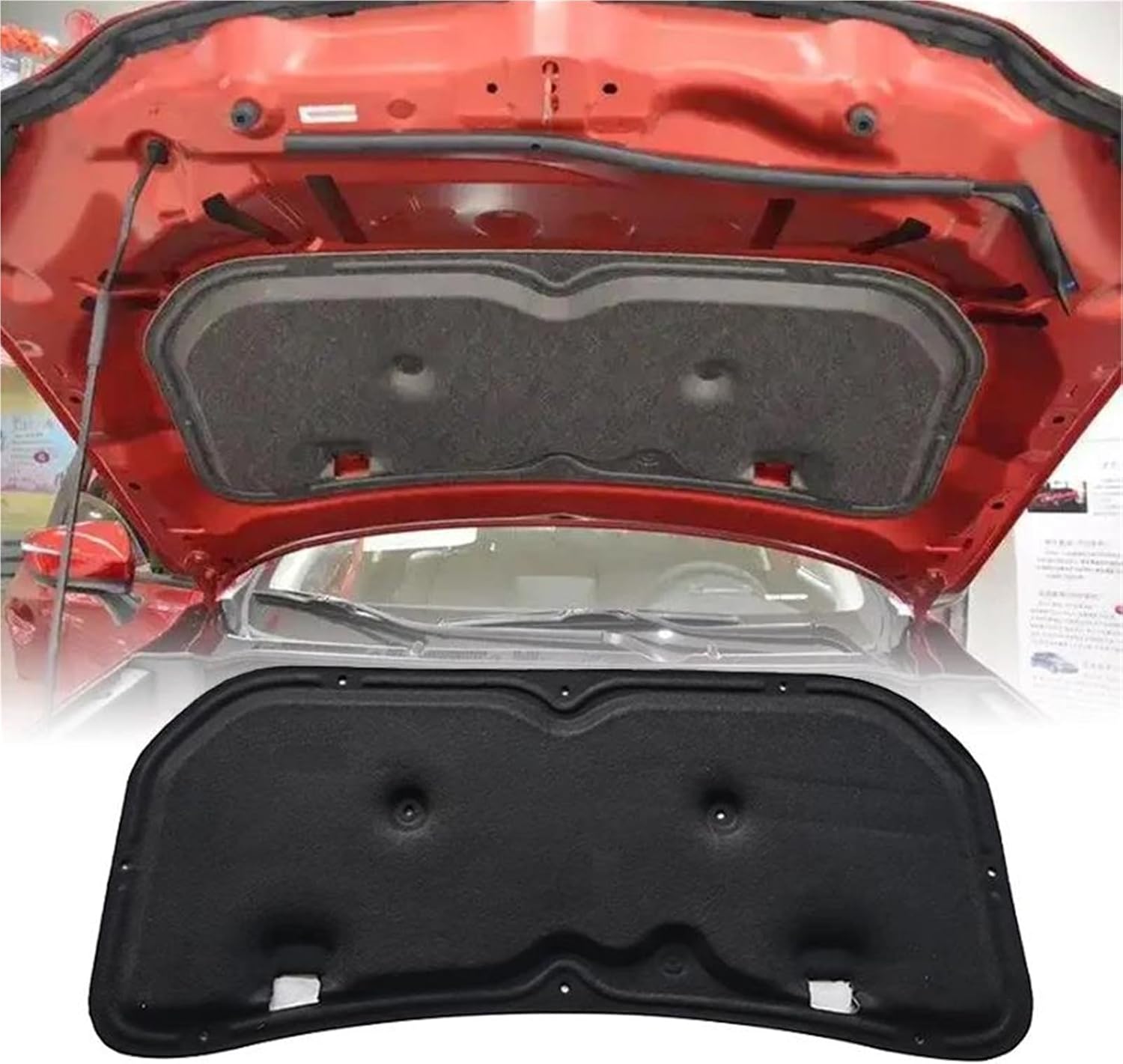 Car Engine Hood Sound Heat, Heat Insulation Pad, for Mazda, for CX-3 2014-2018 Front Engine Hood Bonnet Insulation Cotton Pad Sound Heat Soundproof Mat with Buckle