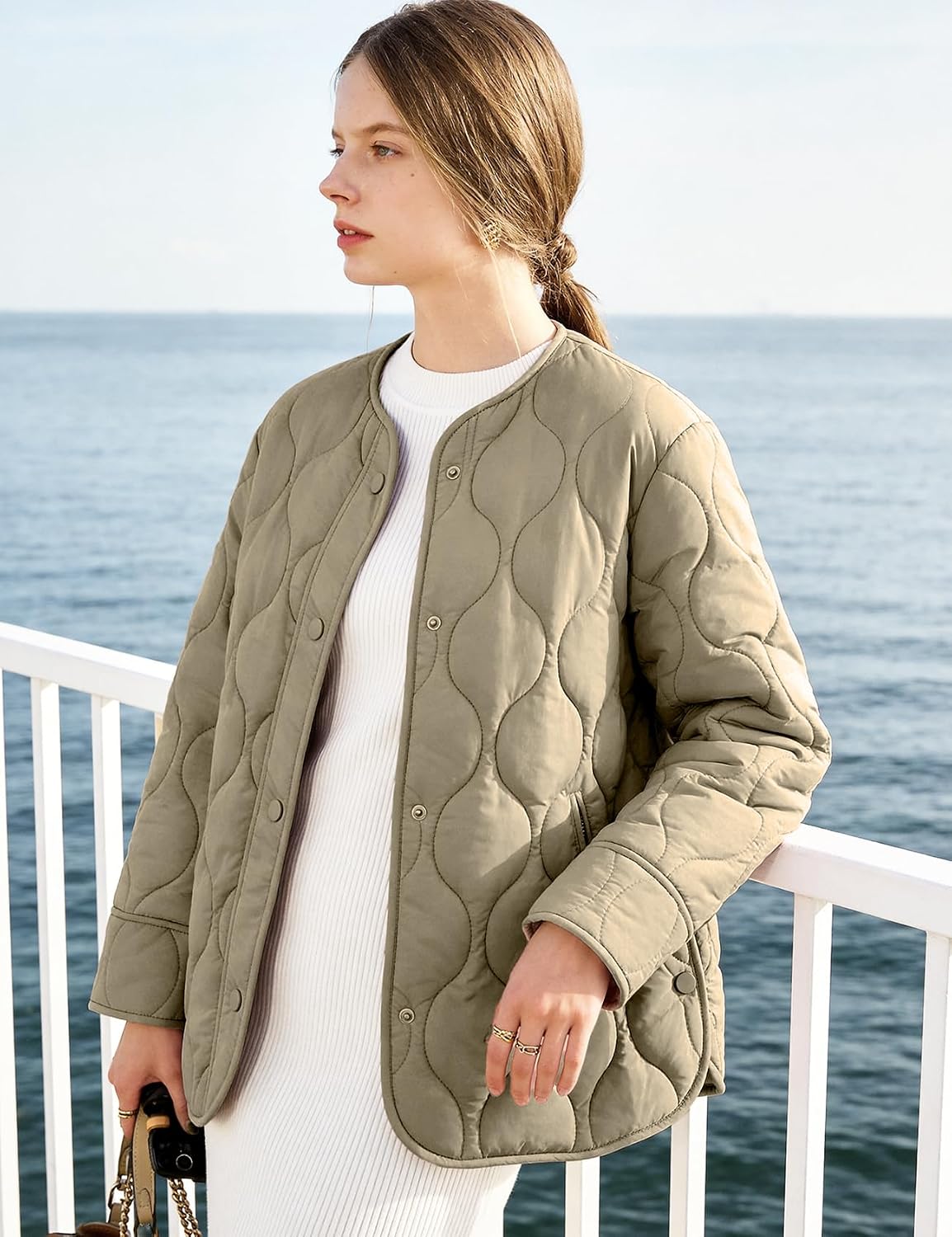 Flygo Oversized Quilted Jacket, Lightweight - Image 3