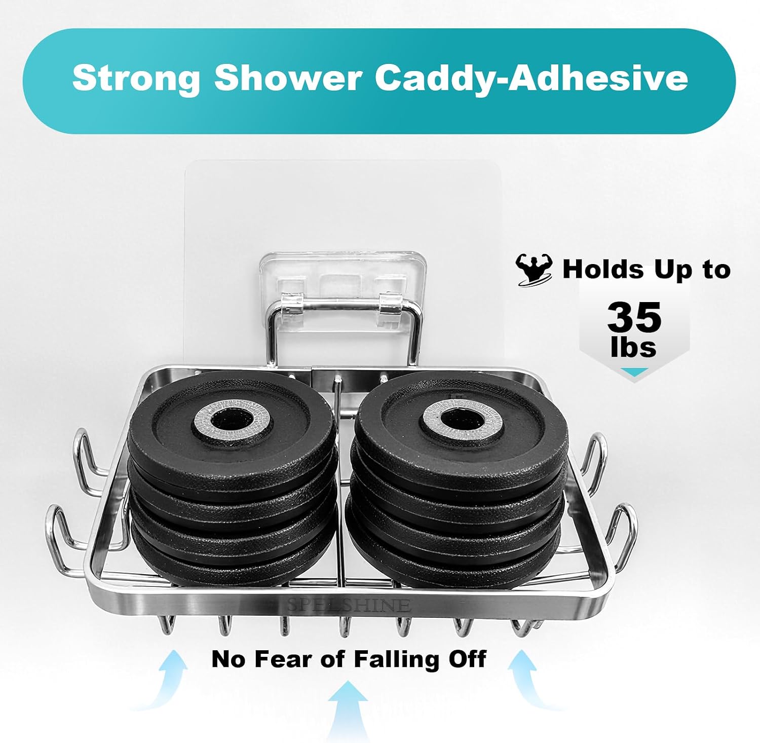 White Silver Soap Dish for Shower 2 Pack, Suction Cup Square Shower Soap Holder - 304 Stainless Steel Silver Soap Saver - Comfortable Essential for Apartment, Home and Dormitory image 4