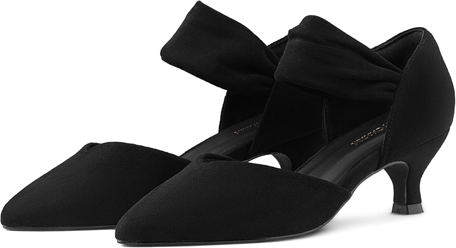 Women's Kitten Heels Pointed Closed Toe Ankle Strap Low Pumps Dress Shoes Slip On Pumps for Wedding Party Work - Image 5