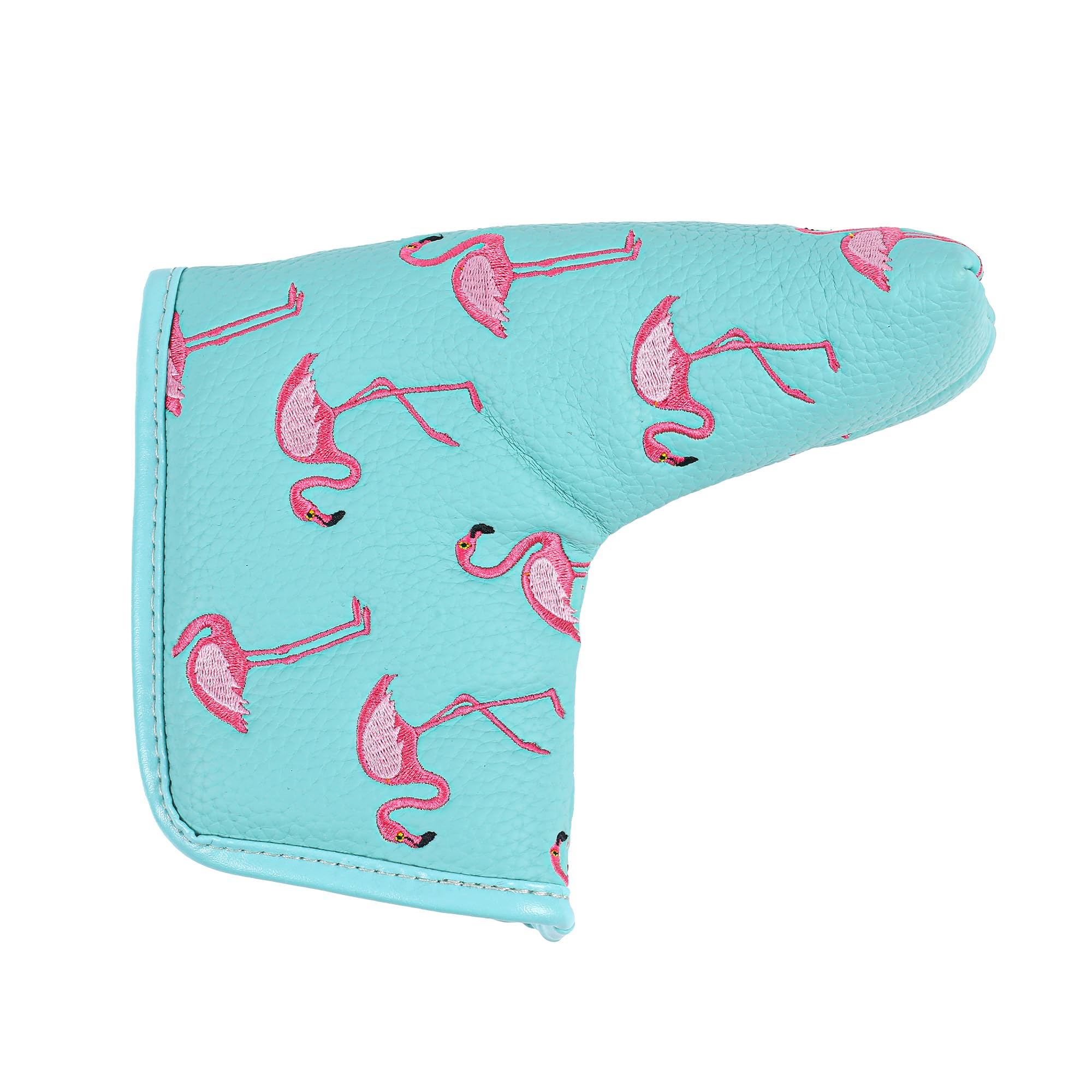 Golf Club Headcover, Premium Leather Embroidery Mallet Putter Cover Blade Head Covers, Stylish Golf Accessories, Great Golf Gifts for Men and Women