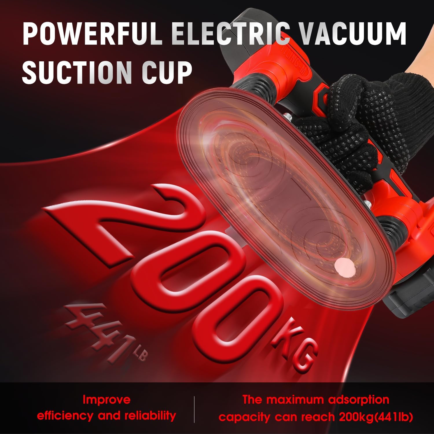 Tile Vibration Tool 220mm Suction Cup 441lbs/200kg Adsorption Handheld Tile Installation Leveling Machine Tile Vibrator Tool for Tiling Leveling Laying Max.20000r/Min 9 Speeds image 3