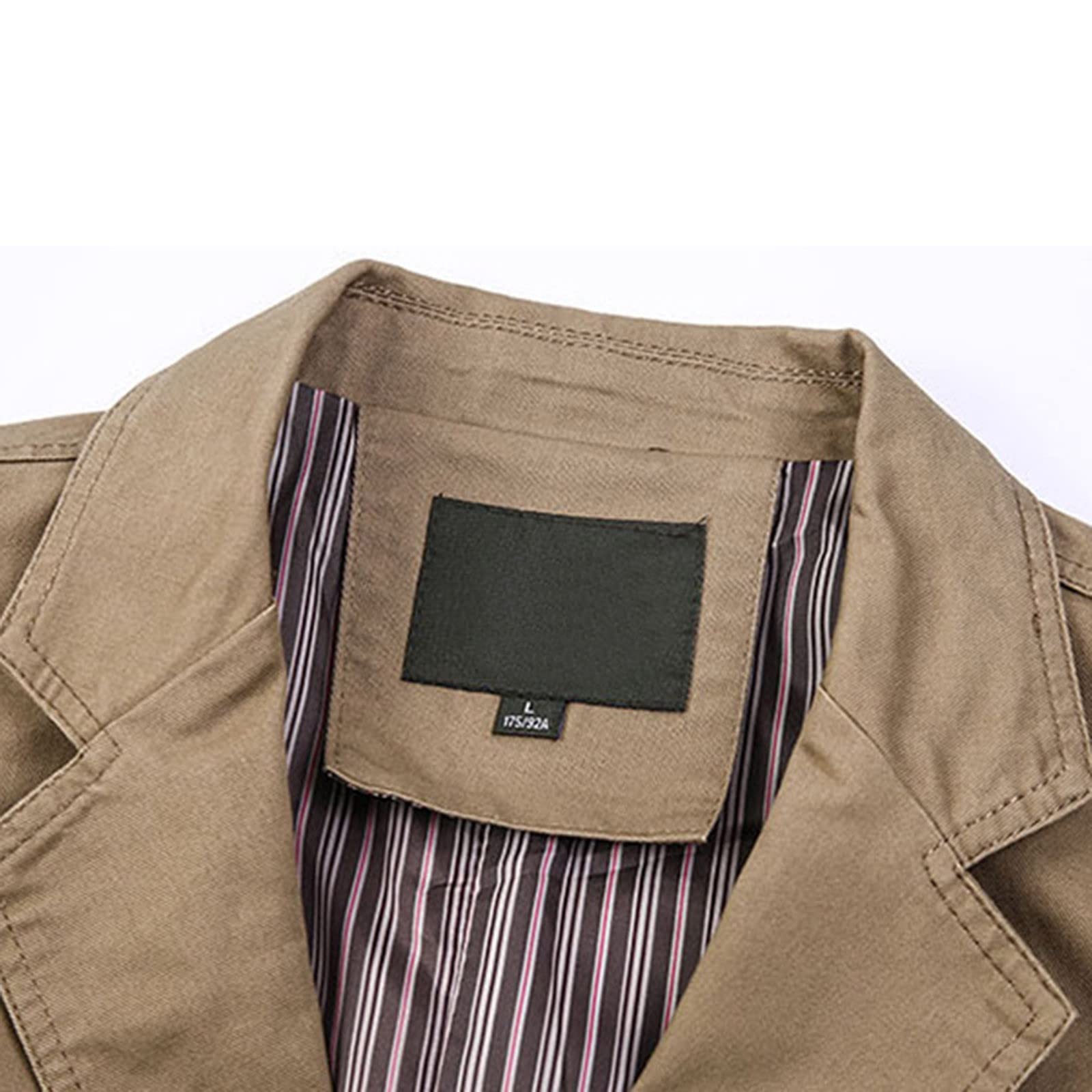 Giacche casual da uomo giacche da uomo 3XL con risvolto dentellato giacca con bottoni giacca formale da lavoro sottile con tasche classico versatile cardigan kaki leggero cappotti comodi
