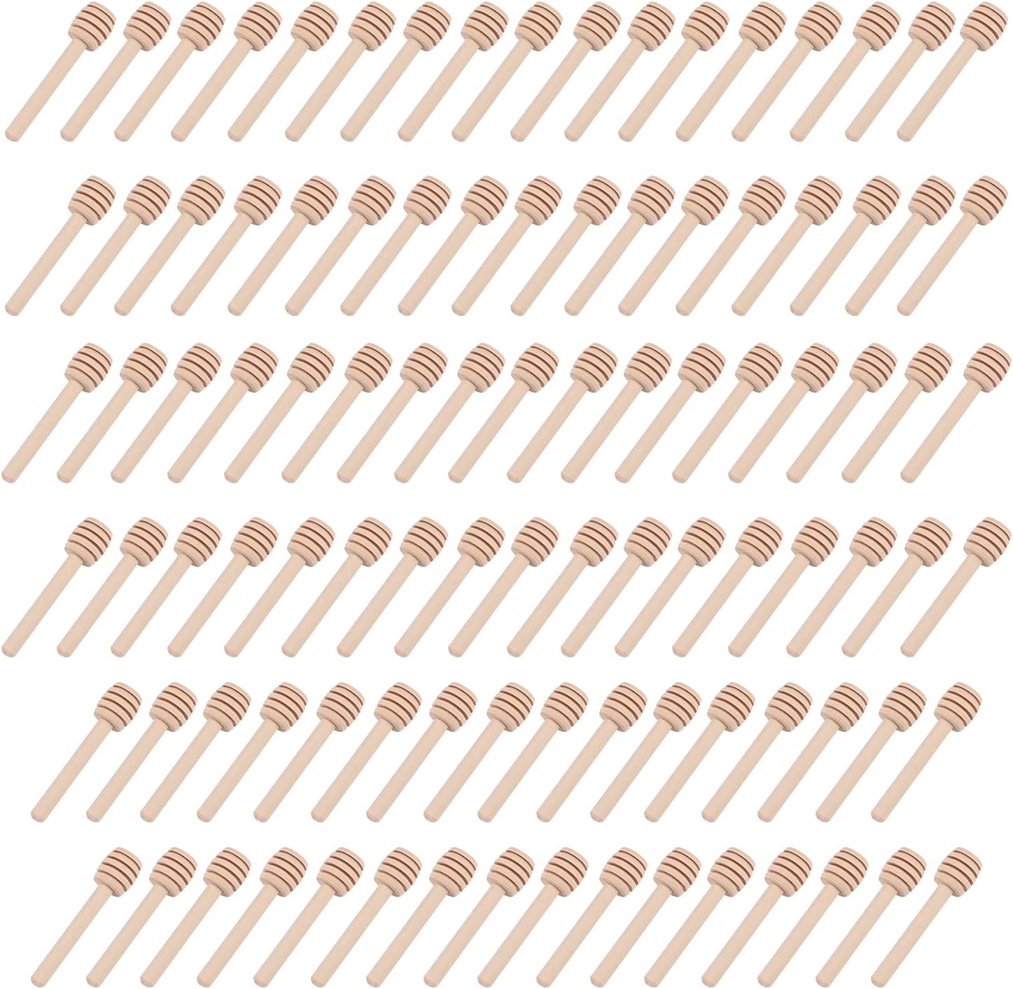 YUNYODA Pack of 100 Honey Spoons, Mini Wooden Spoons, Honey Jam Honey, Small Honey Sticks, 8 cm, for Wedding, Birthday, Baby Shower, Christmas, Party, Collecting, Stirring Stick