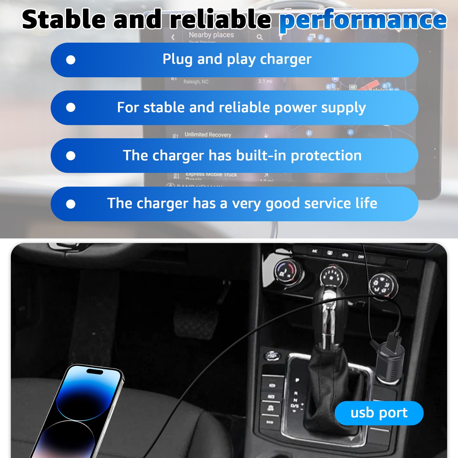 Cargador de coche de 5 V con puerto USB para Rand McNally GPS, compatible con TND Tablet 85, TND 740,750, OverDryve 7, 8 Pro y sistemas GPS de camión RV - Incluye adaptador de CA de repuesto magnético