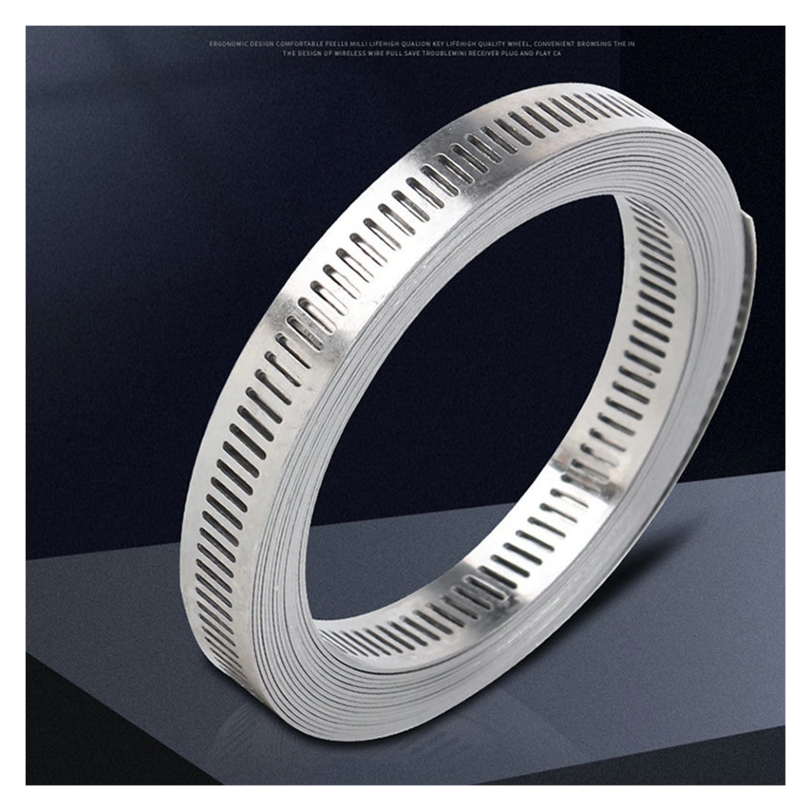 Générique yaoqijie 12.7 MM Largeur Acier Inoxydable 304 Collier de Serrage à vis sans Fin Sangle de Serrage avec Attaches réglable Bricolage Tuyau Collier de Serrage Collier de Serrage Lasting