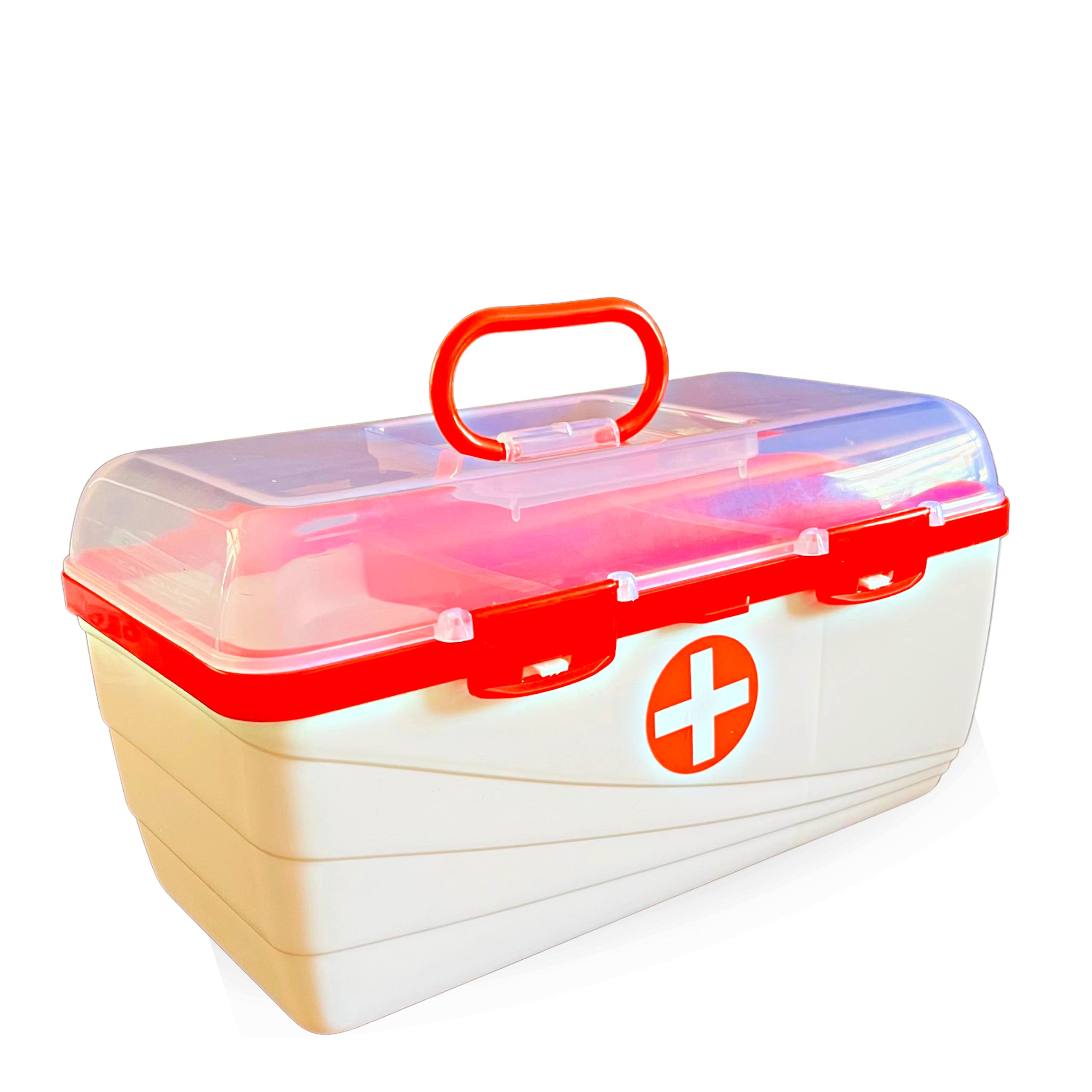 Healthcave Plastic Multi-Layer First Aid Kit Medicine Storage Box And Family Emergency Kit Cabinet Organizer Medical Box (Large)