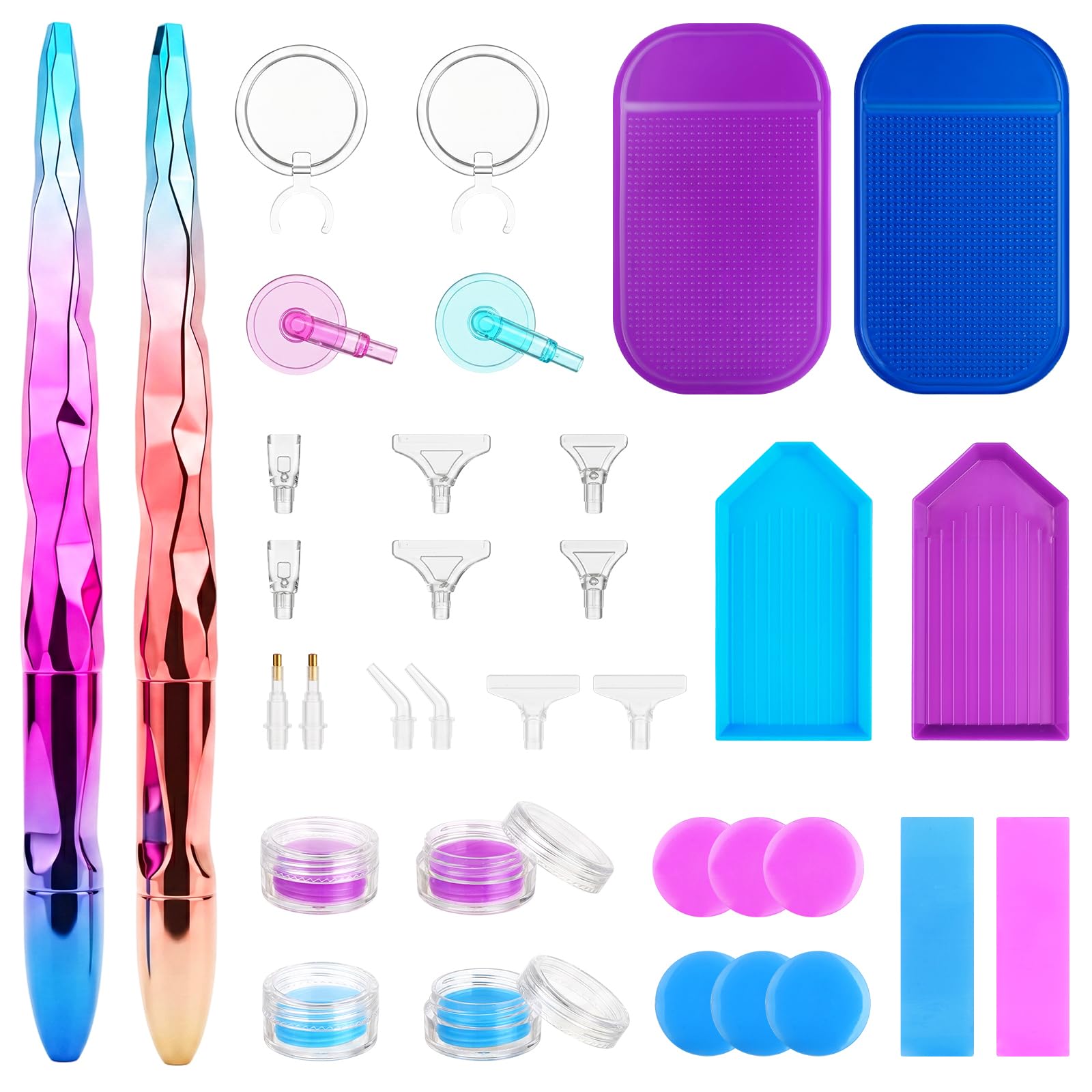 HavaCue 36Pcs Diamond Art Pens Set, 14 Replacement Tips, 2 Anti-shlip Mats