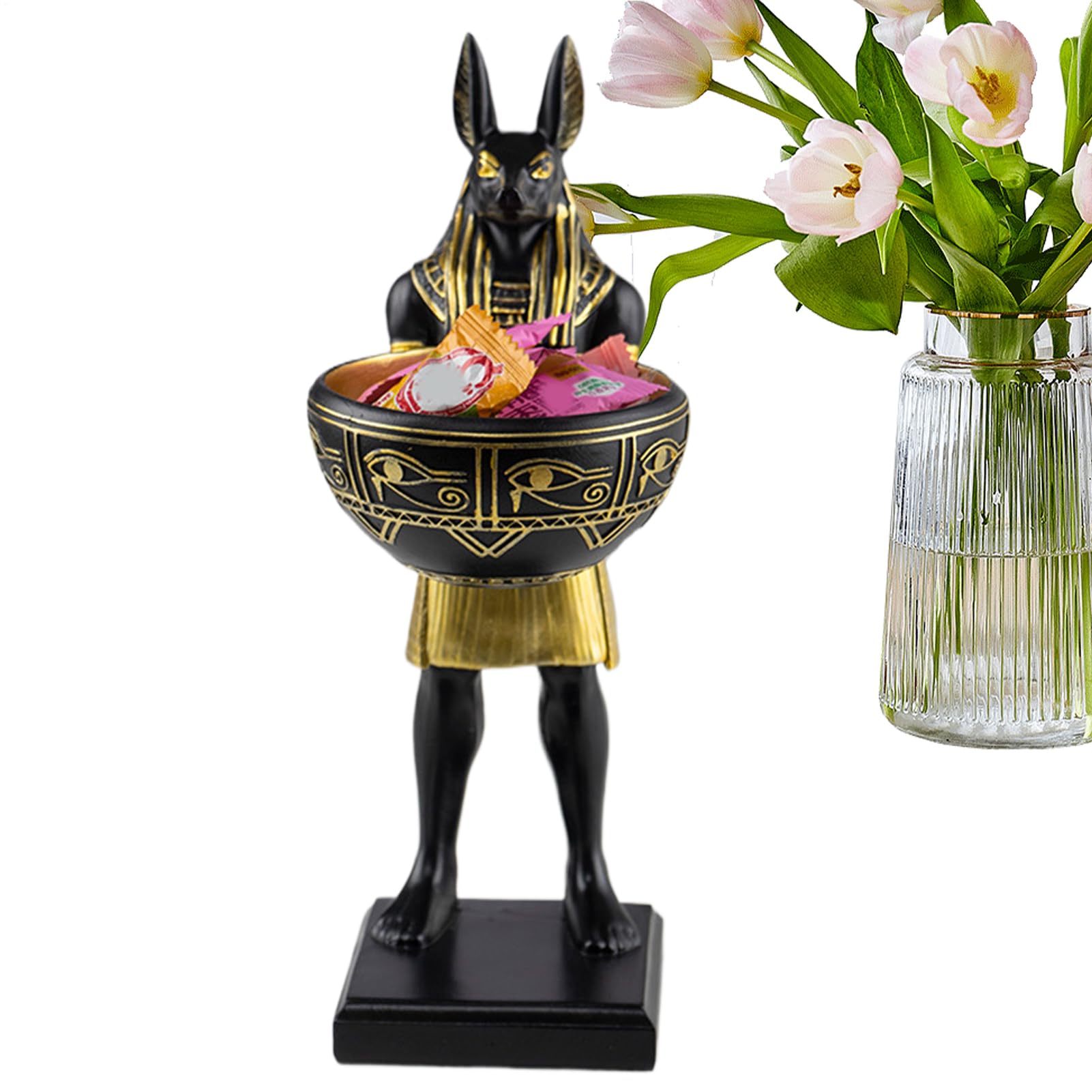 Generico Statue de chien figurines animaux décoratives debout avec