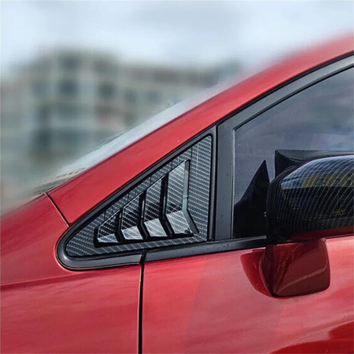 2PCS Compatible For N-issan Tiida Hatchback 2005-2010 Car Front Window Quarter Louver Cover Side Vent Shutter Trim Scoop ABS Accessories